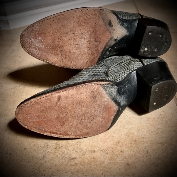 Grey Western Cowgirl Boots Authentic Snake Skin Leather Size 5 Great Condition - Picture 6 of 10